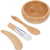 Uonlytech Ciotola per Maschere Viso in Legno Pennello e Bastoncino Set 4 Pezzi Kit Accessori per Miscelazione Cosmetica per Uso Domestico e Centri Estetici Stili multipli