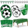 BFB Set di Piatti e Tovaglioli e Bicchieri di carta di Calcio 109 pezzi Piatti da festa usa e getta e Bandiere di carta con Tovaglie