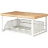 Generic Scaffale portaoggetti da cucina - Scaffale portaoggetti per macchina da caffè, in legno e metallo, con cestello estraibile, cassetto per elettrodomestici, per casa, dormitorio, soggiorno, bar, piano