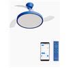 CREATE / WIND CLEAR STUDIO S/Ventilatore da soffitto con luce blu cobalto con WiFi e telecomando / 40W, Pale retrattili, Ø91 cm, funzione estate-inverno
