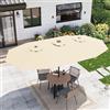 Garvee Ombrellone Giardino Rettangolare 15 Piedi Con Luci Solari LED, Base Inclusa, Protezione UV 50+, Sistema Manovella, Per Terrazza Giardino Piscina Mercati