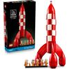 LEGO Ideas Razzo Lunare di Tintin - Kit Modellismo Spaziale per Adulti da Esposizione - 5 Minifigure e Cane Snowy - Decorazioni da Scrivania Fai da Te - Idea Regalo per i Fan dei Fumetti - 21367