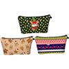 SOESFOUFU 3pezzi Astucci Natalizi Gufo Piccoli Borse Cosmetici e Organizer Trucchi Con Zip Pochette Viaggio Natale Compatte e Resistenti Per Donna