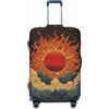 HLBSDM Coprivaligia con fiamme di sole stilizzate, coprivaligia da viaggio