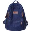 KAOBIO Zaino in denim per donne uomini vintage grunge zainetto blu jeans zaino per computer portatile zaino retrò per viaggi lavoro, Navy, Taglia unica, Zaini