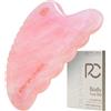 Rena Chris Gua Sha Corpo, GuaSha in Giada Quarzo Rosa Naturale, Guasha Viso per Scolpire il Mento e Ridurre il Gonfiore, Massaggiatore per la Cura della Pelle del Corpo Intero (Rosa)