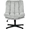 MEUBLE COSY Poltrona Girevole con Altezza Regolabile, Sedia da Salotto Funzione di Inclinazione Libera, Poltroncina Relax con Schienale Seduta Imbottito in Tessuto, Grigio