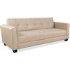 Menzzo Clayton - Divano convertibile, in tessuto, colore: beige, 200