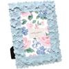 Laura Ashley 4x6 Powder Blue Flower Textured Hand-Crafted Resin Picture Frame w/Easel & Hook for Tabletop & Wall Display, Decorative Floral Design Home Décor, Photo Gallery, Art (4x6, Powder Blue)