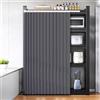 Generic Tende Antipolvere per mensole da Cucina, Tende Pieghevoli da Cucina con Guide, Adatte per armadi, bagni, lavatrici e Guardaroba-Gray- W130cmxH80cm