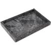 TABHOUKIT Vassoio Portaoggetti da Bagno Marmo Naturale Svuotatasche Ingresso Versatile Vassoio da Letto Decorazioni Vassoio Soggiorno Cucina Profumi Asciugamano Pianta Candele (Nero, 30 x 20 x 3 cm)