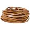 GORGECRAFT 5m*3mm*2mm Cordoncino di Cuoio Piatto In Vera Pelle Corda di Pelle Bovina Filo Intrecciato per Artigianato Fai Da Te Collana Bracciali Cavigliera Portachiavi Pizzo per Stivali, Cioccolato