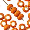 Blausky 50 perline rotonde in ceramica da 15 mm, con foro grande da 6 mm per infilare, perline colorate per gioielli fai da te, colore arancione A