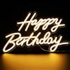 Operitacx Insegna al neon con scritta Happy Birthday, 43 x 25,4 cm, luce a LED con luce bianca calda, alimentata tramite USB, per decorazione da parete, sfondo, cabina fotografica, feste di