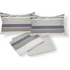SpazioTessile Completo Letto Lenzuola o Federe Fantasia Rigata Scia 100% Cotone (Grigio, Matrimoniale 160x200)