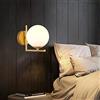 Chao Zan Lampada da parete a LED per interni, in vetro, lampada da parete rotonda, design moderno, lampada da parete per bagno, soggiorno, camera da letto, corridoio, senza lampadina (oro)