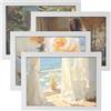 Xpieoyrm Set di 4 Cornici per Foto da 8 Pollici, cornici bianco 15x20cm con supporto, Cornice per Poster con Cornice in Legno e Pannello in Acrilico, Decorazione per Casa, per foto, immagini e poster