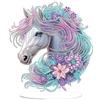MOGTAA Ornamenti da Tavolo in Arte del Diamante a Forma di Cavallo, Kit di Pittura con Diamanti 5D a Forma Speciale di Fiori per Adulti Principianti, Kit di Arte con Diamanti e Gemme in Cristallo per