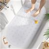HITSLAM Tappetino Vasca Antiscivolo da Bagno Ovale, Tappetino Doccia Antiscivolo con Bolle da 68x38CM Senza BPA, Tappeto Bagno Resistente alla Muffa e Lavabile in Lavatrice, Bianco
