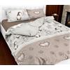 Tex family Copripiumino Tirolese Beige con Folletti - 100% Cotone, Fantasia Invernale Alpina, Morbido e Traspirante - SINGOLO 1 PIAZZA