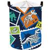 HUUMONSS Grande Cesta Porta Biancheria Dinosauri Carini Pieghevole Cestini Portaoggetti Giocattoli Vestiti per Bambino Cesta Indumenti Sporchi per Bagno,Timbri,63L