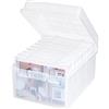 Lifewit Scatola Portafoto da 13x18cm 5R, 9 Scomparti Interna, Organizer Portafoto, Scatola per Semi Artigianato Francobolli con 1 Foglio di Etichette Adesive, Trasparente, 1 Pezzi