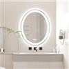 luminorcrest Specchio ovale a LED, 50 x 70 cm, anti-appannamento, vetro d'acciaio, 3 temperature olore,dimmerabile, touch, CRI90+, vetro temperato,luce laterale e posteriore