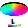 Heyseven Plafoniera LED Soffitto, Colore RGB Plafoniere, Regolabile 2700K-6500K Dimmerabile, 24W 2400LM Luce Intelligente Compatibile con Alexa/Google Home per Camera da Letto Cucina, Controllo App, Nero