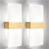 DAGORD 2 Pezzi Applique da Parete Interno LED Legno 6500K Luce Fredda 12W