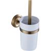 Weare Home bagno camera antica intagliati Toilette Spazzola tazza di ceramica giallo tutti rame ottone porta scopino WC