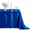 Chickwin Tovaglia Rettangolare in Raso, Tovaglia Elegante Copri Tavolo da Intern, Lavabile in lavatrice per Matrimoni, Feste, Banchetti, Celebrazioni di Vacanze (Blu reale,152 x 305 cm)