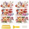 WANDIC 6 Adesivi trasferibili da strofinare, Decorazioni Floreali Vintage per Fai da Te, Album fotografici, mobili, Buste, 30 x 15 cm