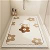 Z·Bling Tappetino Doccia Antiscivolo 40x60cm,Tappeto Doccia Senza Ventose,Tappetino Vasca Antiscivolo con Fori di Drenaggio,Floreale I