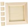 ADOCARN Set 6 Cornici per Foto in Legno Grezzo 10x10cm, Kit Cornice Fai da Te in Legno Naturale, Cornici Artigianali per Progetti Creativi e Decorazioni Cameretta