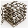 MENKËLL - Set 6 Cuscini Sedia da Cucina in Cotone - Cuscini Coprisedia Universali 40x40 cm - Cuscino 4 punti con Lacci di Fissaggio Imbottiti 100% Made in Italy (Emily Beige, 40x40 Fantasia)