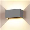 Cwycfw 24W Applique da Parete Interno/Esterno 3000K Bianco Caldo Applique Esterno Angolo del Fascio Regolabile Moderno Lampade da Parete IP65 Impermeabile Grigio Aapplique da Esterno