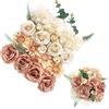OrgMemory Fiori Artificiali, Fiori Rosa Antico, Rose Finte Schiuma, Fiori per Decorazioni, Fiori Finti per Matrimonio (Caffeina Champagne Gradiente)