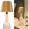 Beaeet Lampada per Bottiglia LED Oro Senza Fili, Touch Dimmerabile 3 Colori, Ricaricabile USB-C, Decorativa per Casa Terrazzo Campeggio Feste Regalo-Oro