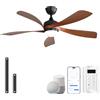 Sofucor 132cm Smart Ventilatore da Soffitto con Luce, Alexa/App, Ventilatore da Soffitto Silenzioso con Telecomando, WiFi, Timer, 6 Velocità, 3 Temperatura di colore, Motore DC per Camera