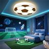 DROMEZ Plafoniera Cameretta Bambini, Lampada da Soffitto Calcio LED Dimmerabile con Telecomando,40cm Lampada da Calcio,48W lampada da soffitto da camera per Bambino Ragazzo