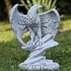 FABRIQ Aquila su Roccia 32 cm - 4 kg in Ghisa di Pietra - Decorazione da Giardino Resistente al Gelo - Scultura Realistica