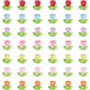 JIHUOO Set di 100 perline in vetro a forma di tulipano con fiori e foglie, graziose perline estetiche per bracciali, orecchini colorati, perline fai da te, perline per la creazione di gioielli