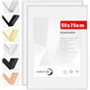 HIMEETIME® 2x Cornice 50x70 cm in metallo argento e alluminio, adatta per documenti 50x70 cm, grande collage, quadri e foto.