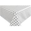 Home Direct Tovaglia Cerata in PVC, Lavabile, Copritavolo, a Quadretti, Grigio Chiaro, 100 cm X 140 cm,