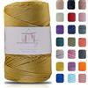 Makromecity Filato macramè 2mm x 230m Premium Poliestere Filo di Macramè in Polipropilene per Artigianato Decorazioni per la Casa Tovagliette Borsa a Tracolla Borsa da Mano Runner (Senape, 1 Filo)