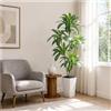 FSOHOI Dracaena Artificiale per Interni 180cm Albero Finto con Fioriera Bianca Alta, Pianta Finta Alta in Vaso, Pianta di Seta Artificiale per la Decorazione Della Casa, Ufficio, Soggiorno, Veranda, Patio