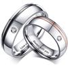 Jeweidea Anelli di Coppia Personalizzati con Nomi Incisi e Pietre Portafortuna, 2Pcs Anelli di Fidanzamento Matrimonio per Uomo e Donna, Regalo per San Valentino, Anniversario