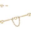hengkaixuan Barbell Industrial Barbell 14G 38 mm Industrial Bar Gioielli Filettatura Esterna Industrial Orecchino Lungo Scaffold Bar G23 Titanio Cartilagine Helix Orecchino per Donna Uomo