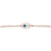 Mystic Jewels da Dalia - Bracciale smaltato mano di Fatima e occhio di Allah, doppia catena, in argento Sterling 925, stile minimale e Argento, colore: rosa, cod. 1