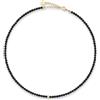 GD GOOD.designs Collana di perle da donna in pietre naturali autentiche sfaccettate da 4 mm | Collana in tormalina regolabile con placcatura in oro 18K (40-45 cm) | Collana boho impermeabile (nero)
